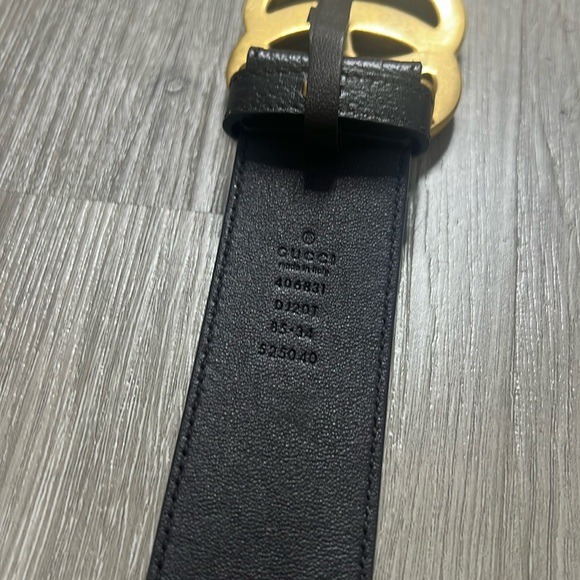 Authentic Gucci Double G Logo Brown Leather Belt - Picture 4 of 7